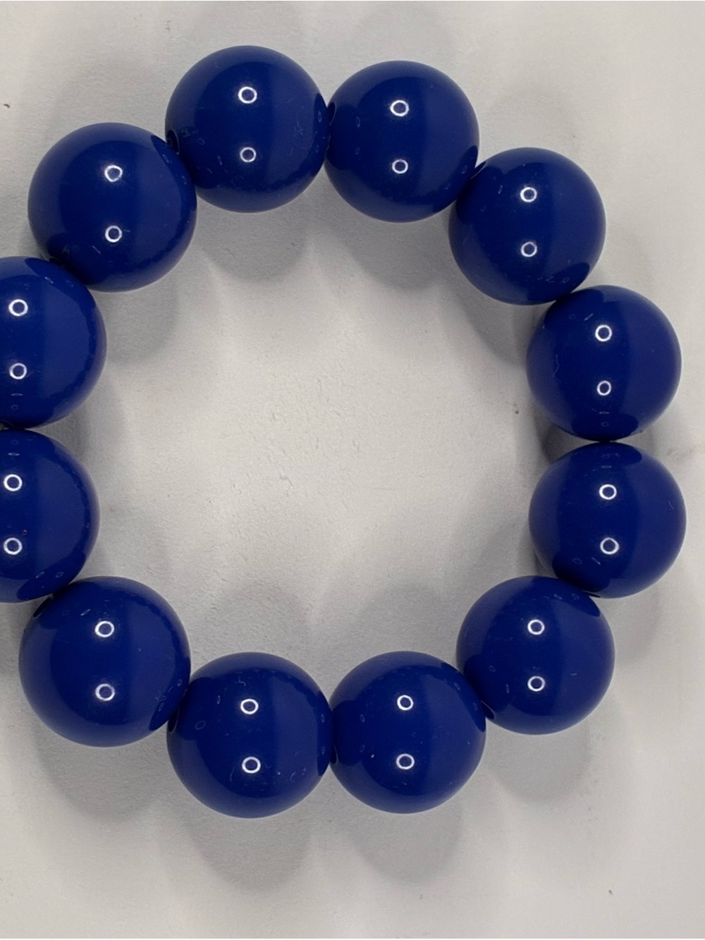 Bold Blue Chunky Beaded Stretch Bracelet